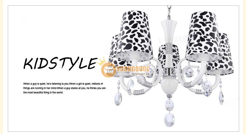 Đèn chùm trẻ em đốm bò sữa dễ thương UHS127-10